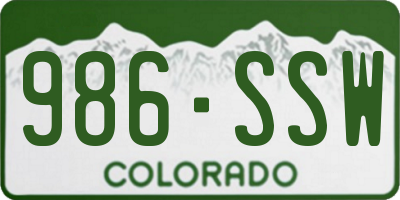 CO license plate 986SSW