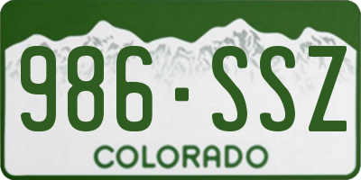 CO license plate 986SSZ
