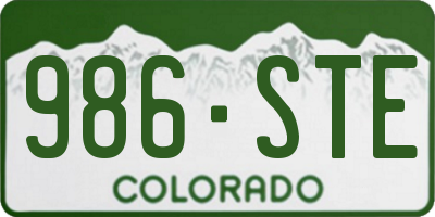 CO license plate 986STE