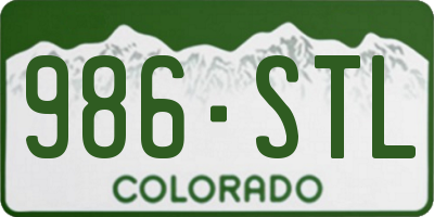 CO license plate 986STL