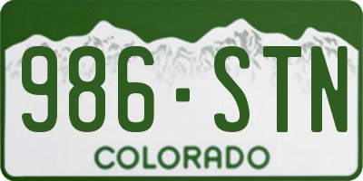 CO license plate 986STN