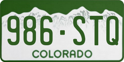 CO license plate 986STQ
