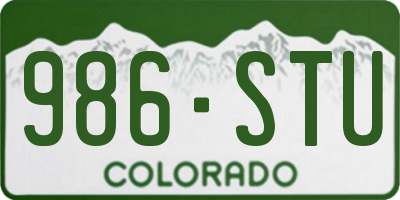 CO license plate 986STU