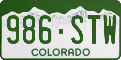CO license plate 986STW
