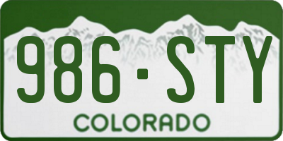 CO license plate 986STY