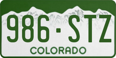 CO license plate 986STZ