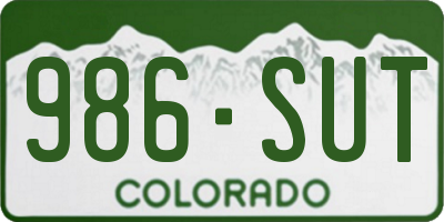 CO license plate 986SUT