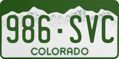 CO license plate 986SVC