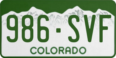 CO license plate 986SVF