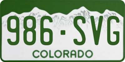 CO license plate 986SVG