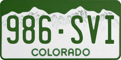 CO license plate 986SVI