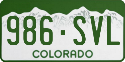 CO license plate 986SVL