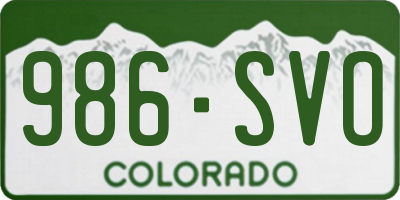 CO license plate 986SVO