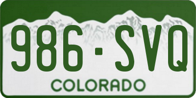 CO license plate 986SVQ