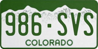 CO license plate 986SVS