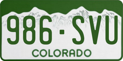 CO license plate 986SVU