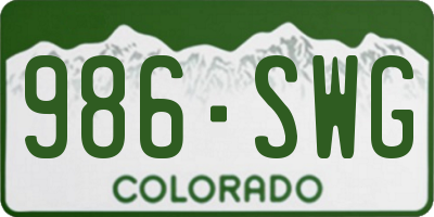 CO license plate 986SWG