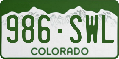 CO license plate 986SWL