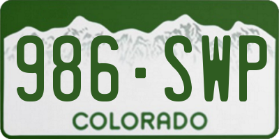 CO license plate 986SWP
