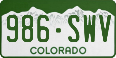 CO license plate 986SWV