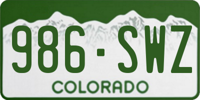 CO license plate 986SWZ