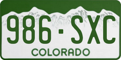 CO license plate 986SXC