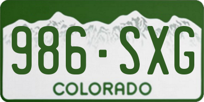 CO license plate 986SXG