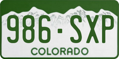 CO license plate 986SXP