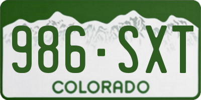 CO license plate 986SXT