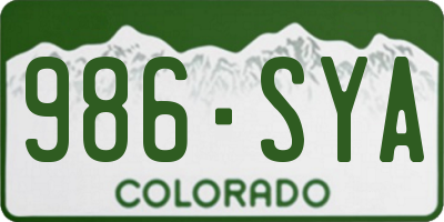 CO license plate 986SYA