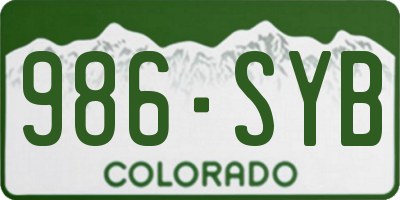 CO license plate 986SYB