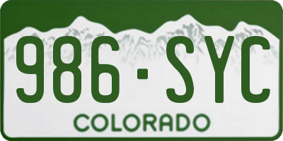 CO license plate 986SYC
