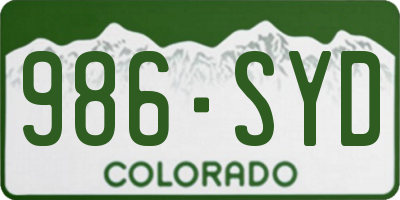 CO license plate 986SYD