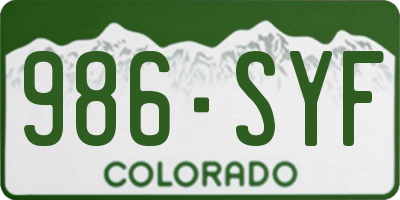 CO license plate 986SYF