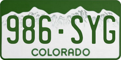 CO license plate 986SYG