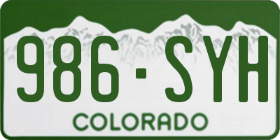 CO license plate 986SYH