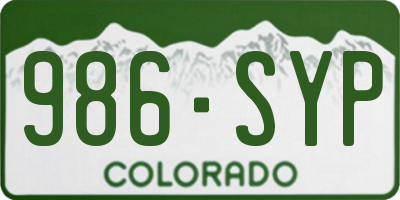 CO license plate 986SYP