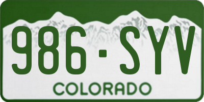 CO license plate 986SYV