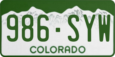 CO license plate 986SYW