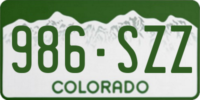 CO license plate 986SZZ