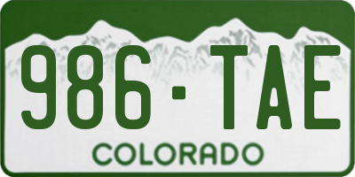 CO license plate 986TAE