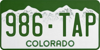 CO license plate 986TAP