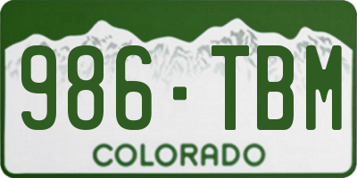 CO license plate 986TBM