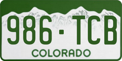 CO license plate 986TCB