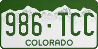 CO license plate 986TCC
