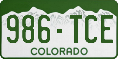 CO license plate 986TCE