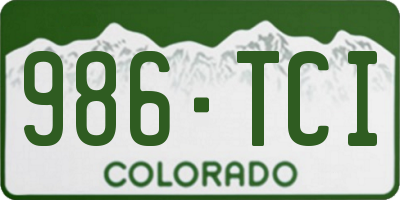 CO license plate 986TCI