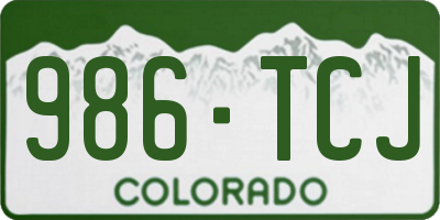 CO license plate 986TCJ