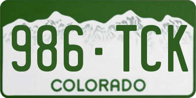 CO license plate 986TCK