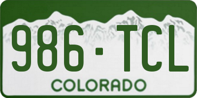 CO license plate 986TCL